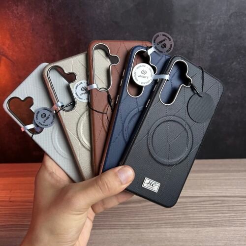 Galaxy S25 Plus - Coque Magnétique avec Dos effet Surpiqure en Losanges et Bords Chromés