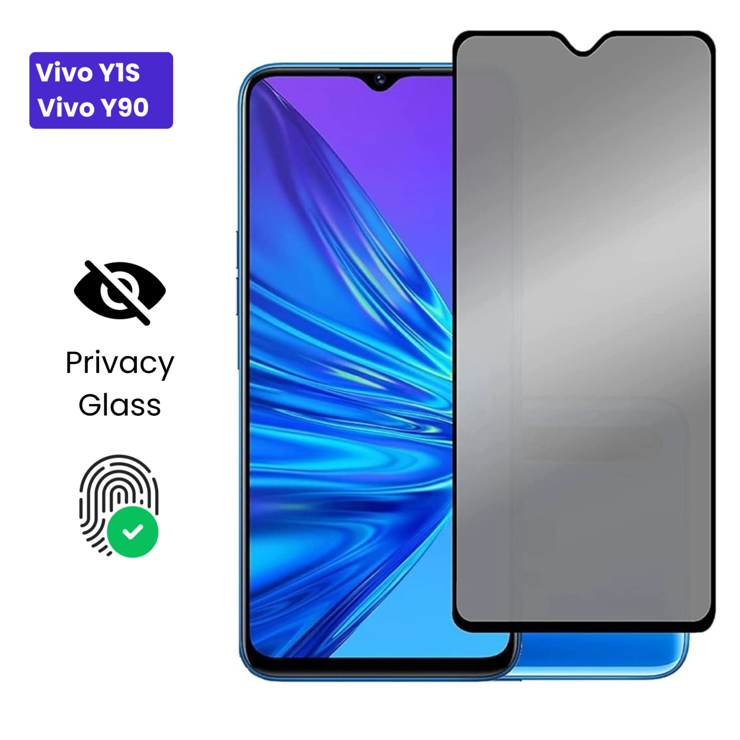 Untitled design (11) Vivo Y1S | Vivo Y90 - Protection d’Ecran Anti-Espion En Verre ( Privacy Glass )