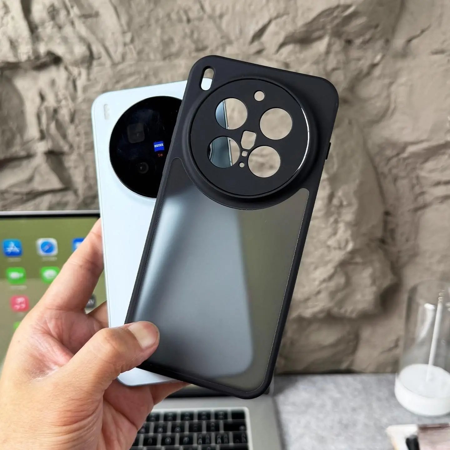 3 Vivo X300 Pro - Coque Avec Dos Mat Fumé