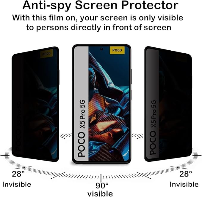 71ltITEQohL._AC_SX679_ Poco X5 Pro – Protection d’Ecran Anti-Espion En Verre ( Privacy Glass )