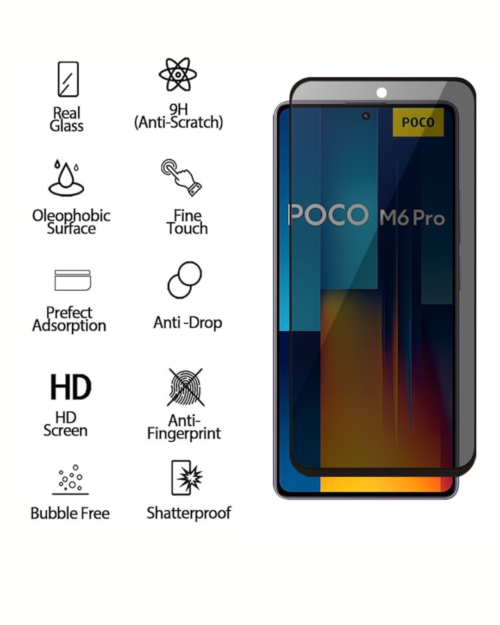 Untitled design (24) Poco M6 Pro 4G – Protection d’Ecran Anti-Espion En Verre ( Privacy Glass )