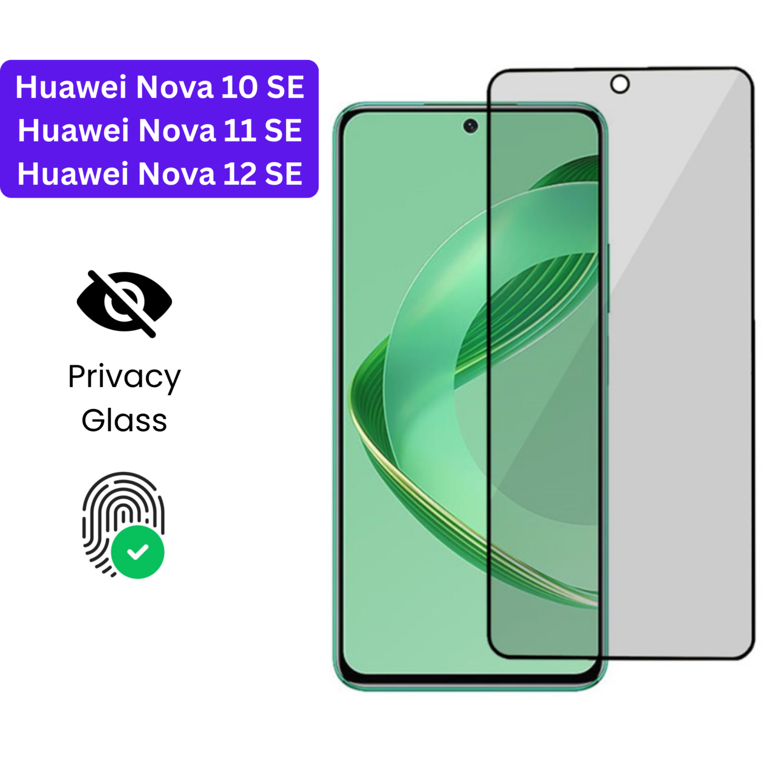 Vivo Y1S Vivo Y90 (17) Huawei Nova 10 SE | Nova 11 SE | Nova 12 SE – Protection d’Ecran Anti-Espion En Verre ( Privacy Glass )