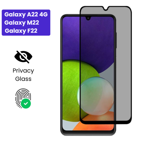Galaxy A22 4G | Galaxy M22 | Galaxy F22  - Protection d’Ecran Anti-Espion En Verre ( Privacy Glass )