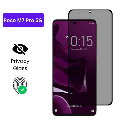Vivo Y1S Vivo Y90 (26) Poco M7 Pro 5G – Protection d’Ecran Anti-Espion En Verre ( Privacy Glass )