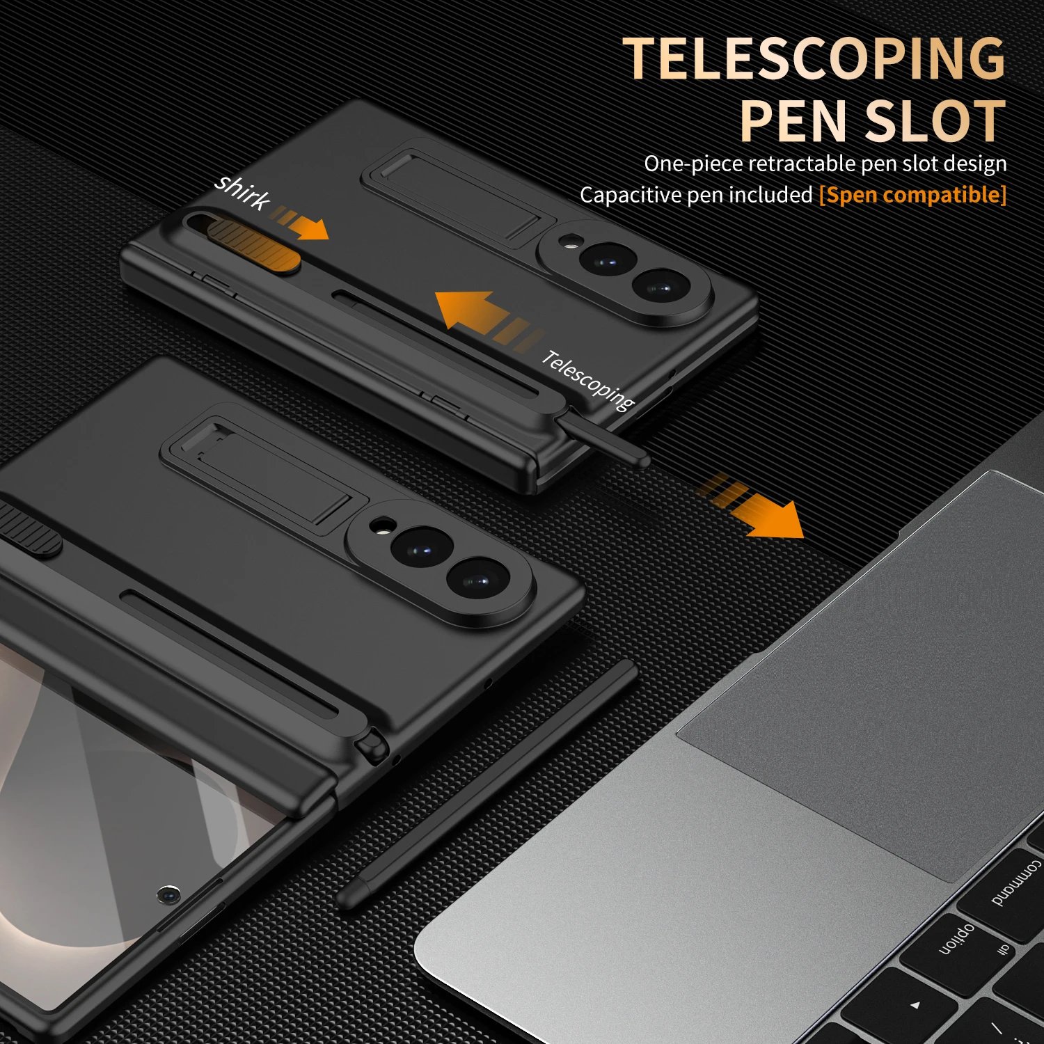 Galaxy Z Fold 8 Wide - Coque en Silicone avec Protection d'Ecran Externe , Stylet S Pen et Support Pliable