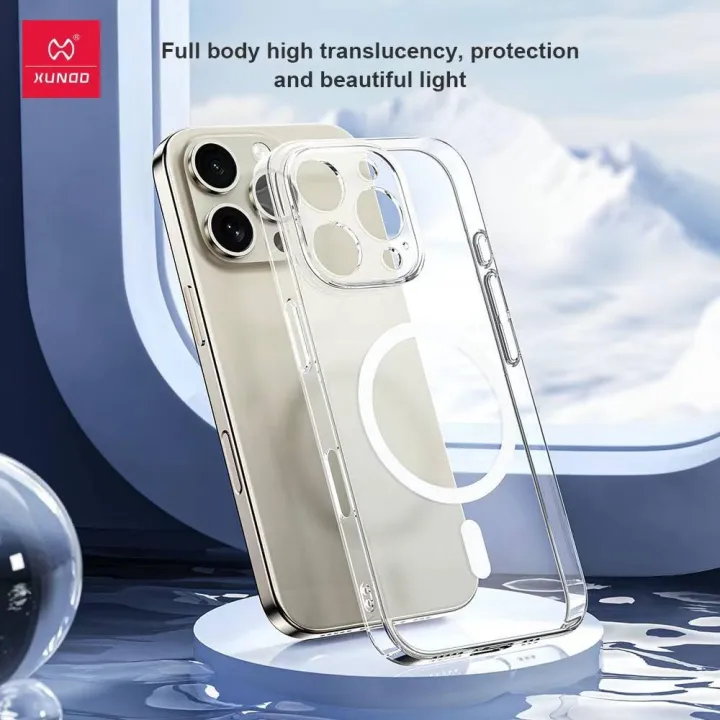 976628fbb8704ec45cfb1ba6e9fcd20e.jpg_720x720q80.jpg_ iPhone 16 Pro Max - Coque Magnétique Transparente Originale XUNDD Ultra -Thin Design