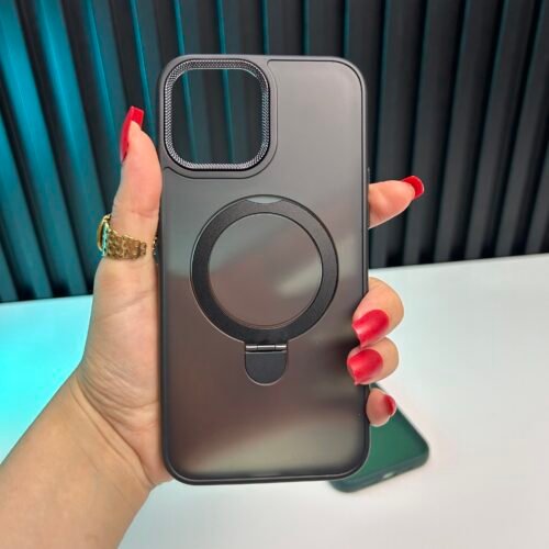 iPhone 14 Pro Max - Coque Magnétique Dos Mat Fumé avec Support