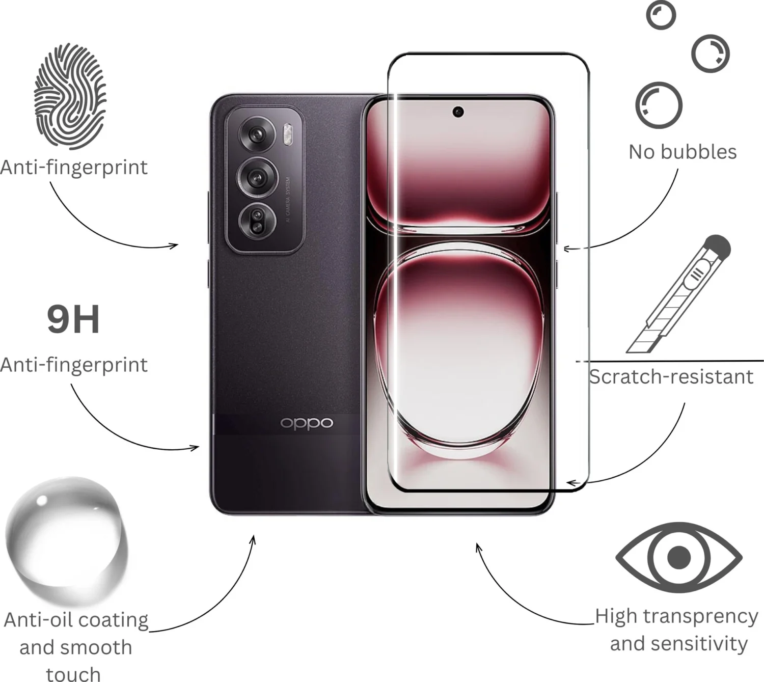 fbl-t-gls-blk-4-oprn12pr-fablue-original-imah3yabx5ggt8ww Oppo Reno 12 Pro - Protection d'écran En Verre ( UV Glass )