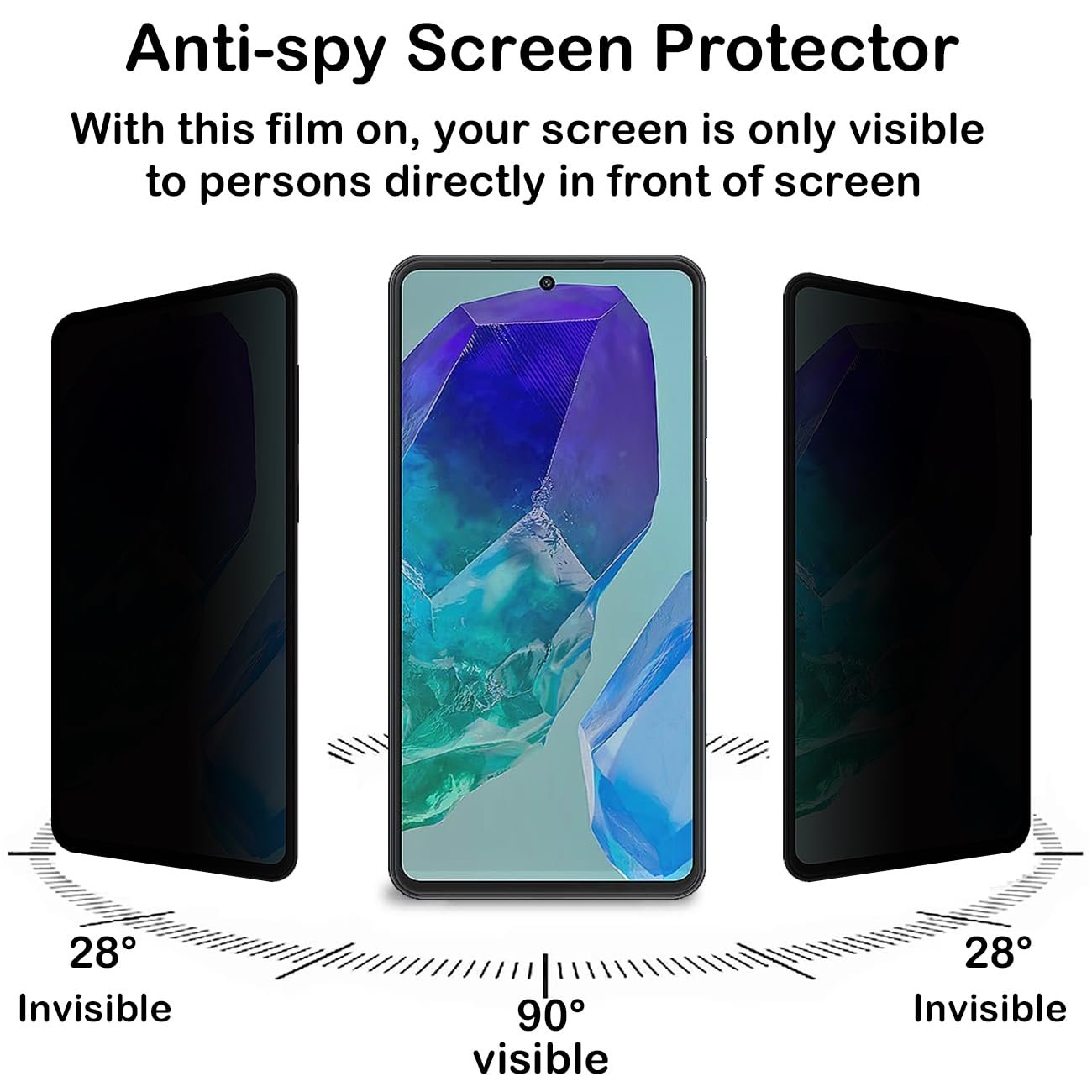 Samsung Galaxy M55 | Galaxy C55 – Protection d’Ecran Anti-Espion En Verre ( Privacy Glass )