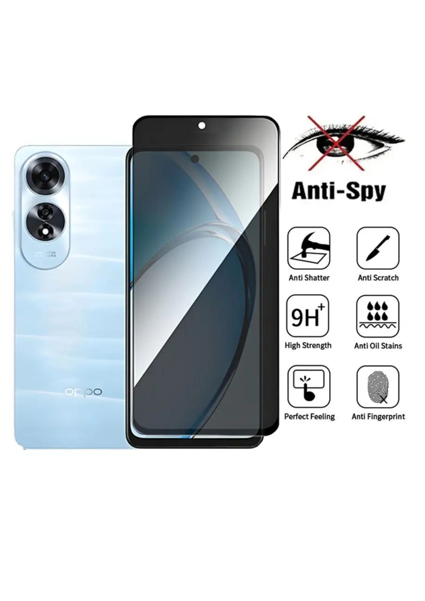 Oppo A60 – Protection d’Ecran Anti-Espion En Verre ( Privacy Glass )