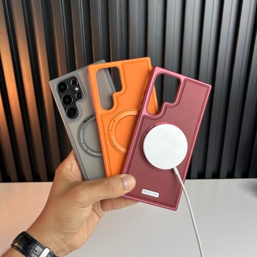 IMG_0337-2 Galaxy S23 Ultra - Coque Magnétique Originale Becation avec Support Rotatif 360° et dos en Cuir PU