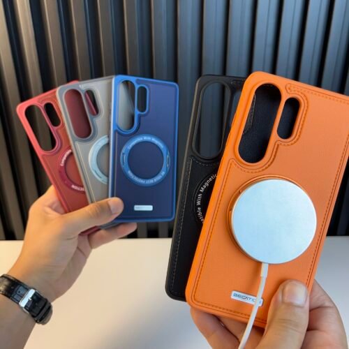 IMG_0445 Galaxy S26 Ultra - Coque Magnétique Originale Becation avec Support Rotatif 360° et dos en Cuir PU