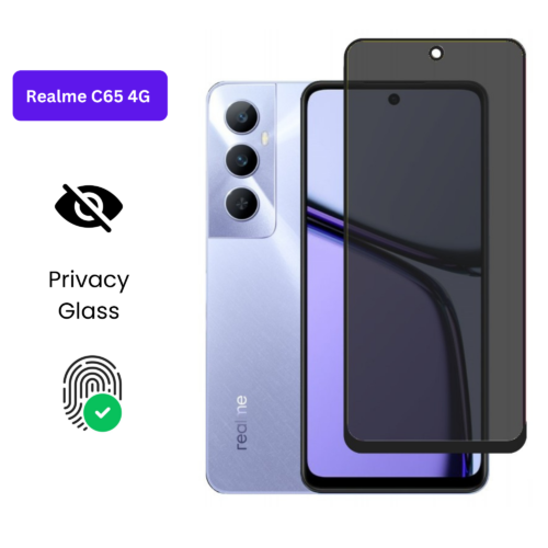 Realme C65 4G – Protection d’Ecran Anti-Espion En Verre ( Privacy Glass )