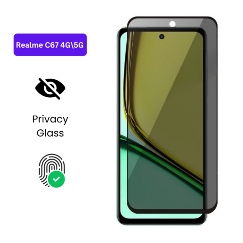 Realme C67 4GG – Protection d’Ecran Anti-Espion En Verre ( Privacy Glass )